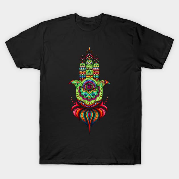 hamsa eye charmed T-Shirt by EGGnTEDDY